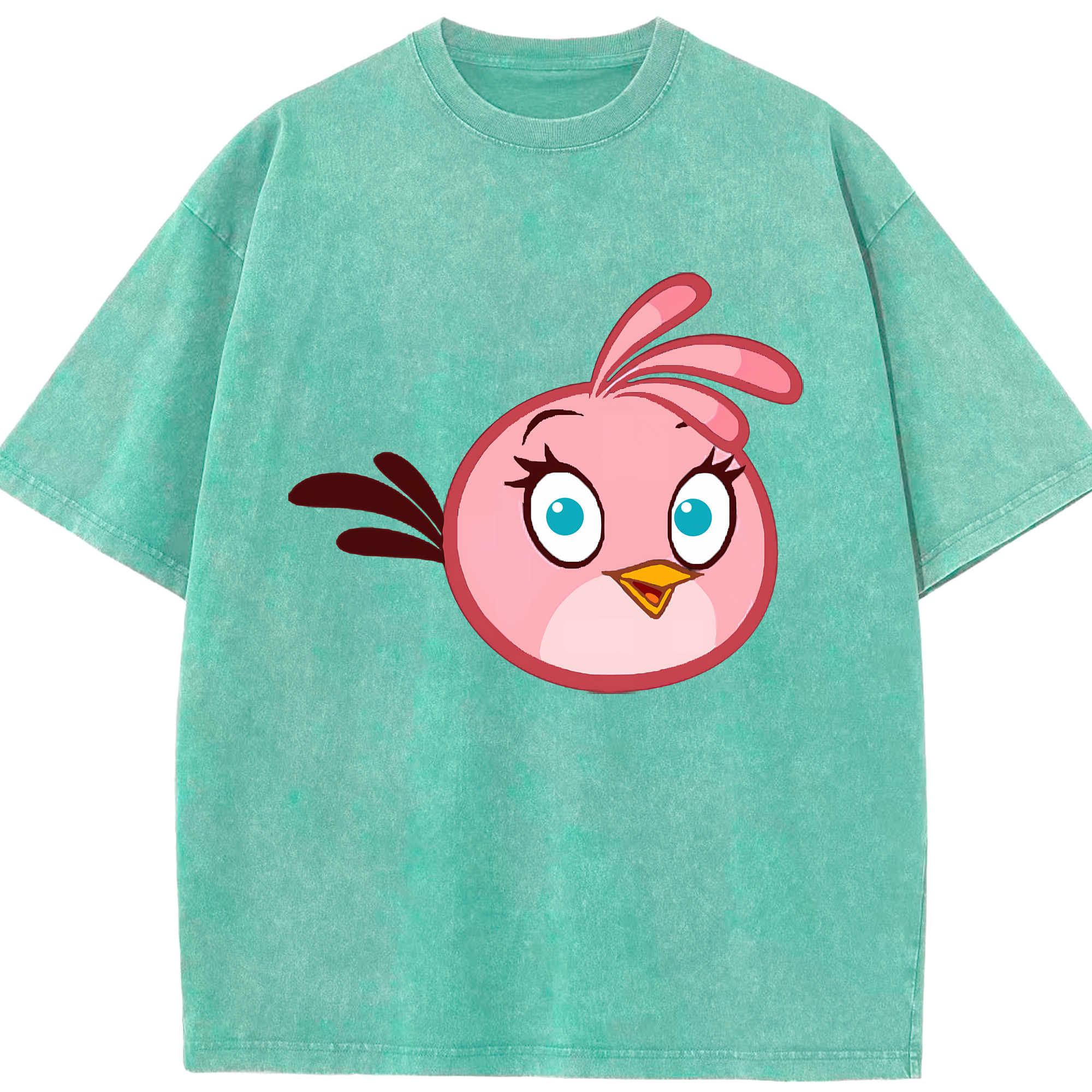 （画像用） Angry Birds アングリーバード 綿100% ヴィンテージ風 半袖Tシャツ（フロントプリント）